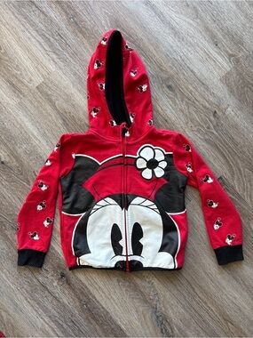 DISNEY PARKS Minnie Mouse zipper hoodie GIRLS 5/6